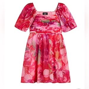 Byer California Big Kid Girls Short Sleeve Puffed A-Line Dress